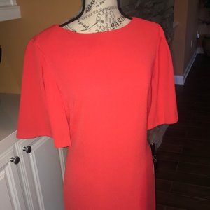 Flutter Sleeve Coral Dress